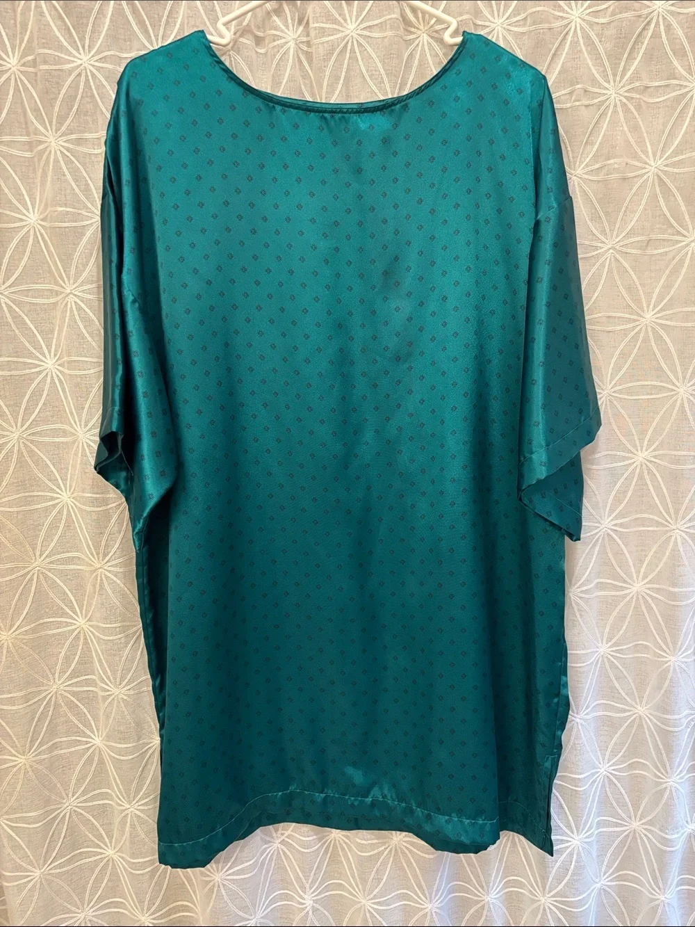 Victoria's Secret Teal Short-Sleeve Satin Nightie